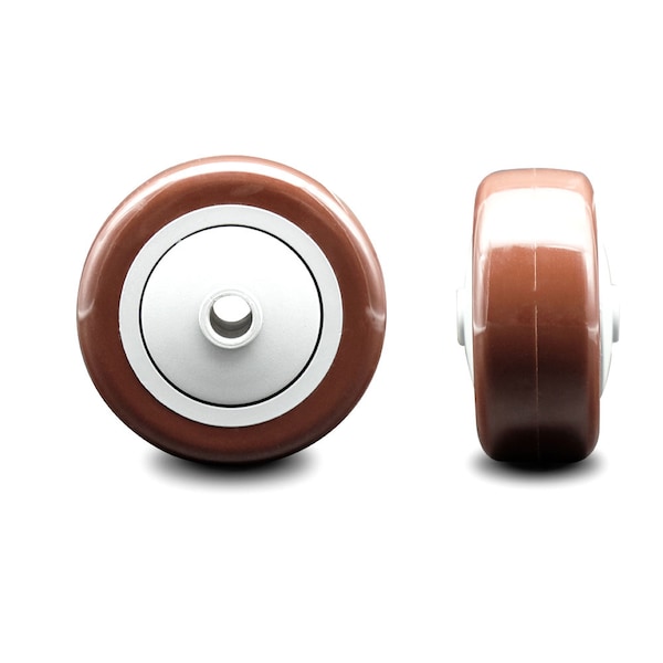 SCC - 3" Maroon Poly on Polyolefin Wheel Only - 3/8" Bore - 300 lbs Capacity